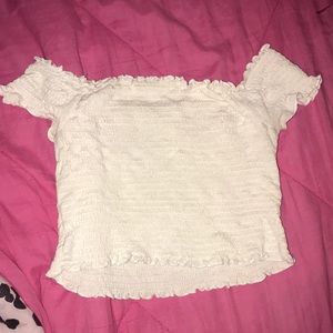 off shoulder white crop